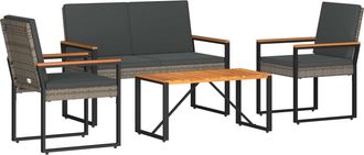 vidaXL Juego De Muebles De Exterior 4 Uds. Gris Y Gris Oscuro Vidaxl