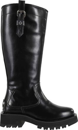 Ganni Studs High Boot - Dames - Hoge Laarzen - Zwart - 39 EU - Leer - Schoenen