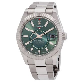 Rolex Sky-Dweller GMT Automatic Chronometer Green Dial Mens Watch 336934-0001