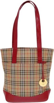 Burberry Pre-owned Tote Bags, female, Beige, Size: ONE SIZE Pre-owned Nova check tote