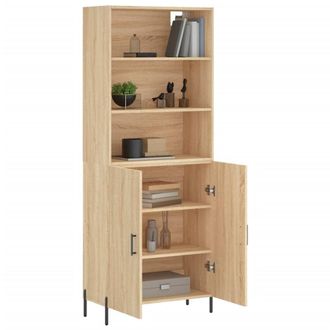 Berkfield Home Highboard Sonoma Oak 69.5x34x180 cm Engineered Wood in Light Brown