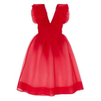 Ganni Textured Organza Long Dress