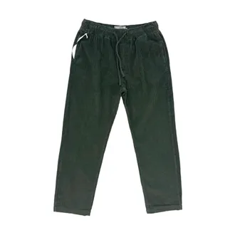 Maison Labiche Slim-fit Trousers, male, Green, Size: S Brown Velour Straight Cut Drawstring Pants