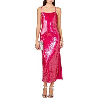 endless rose Sequin Slipdress in Magenta at Nordstrom, Size X-Small