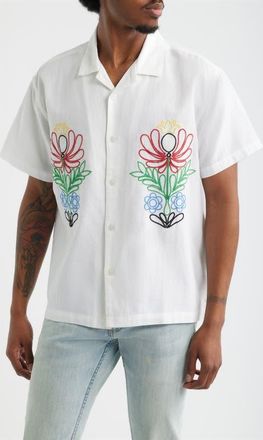 Obey Perry Floral Camp Shirt in White at Nordstrom, Size Xx-Large
