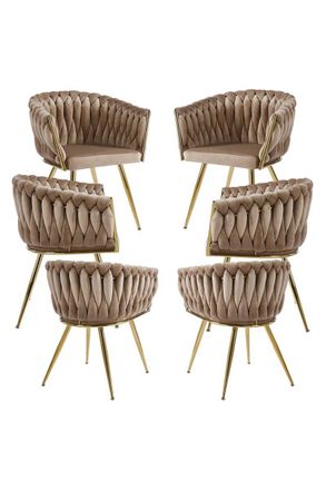 Regalos Miguel Packs Sillas Comedor - Pack 6 Sillas Widny Golden Terciopelo - Champ&aacute;n