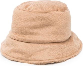Max Mara Fiducia reversible bucket hat - women - Camel Fur/Polyester/Silk/Camel Fur - 56 - Neutrals