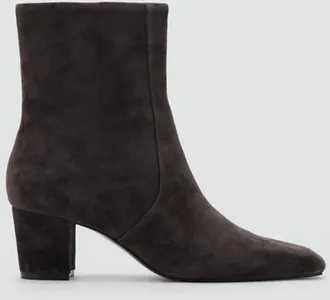 Mango Stivaletti camoscio tacco blocco grigio scuro vigor&eacute; - Donna - 35 - MANGO