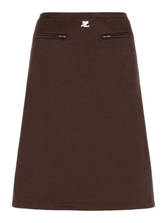 Courr&egrave;ges Brown Polyester Skirt