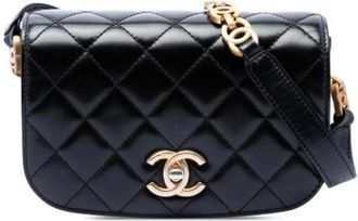 Chanel Pre-owned Vintage Quilted Crossbody Bag - Dames - Vintage Schoudertas - Zwart - ONE Size - Leer - Vintage