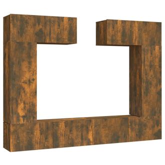 vidaXL Vidaxl - Set De Muebles De Tv 6 Pzas Madera Contrachapada Roble Ahumado