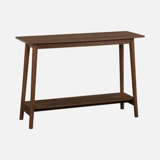 Sweeek Sweeek - Consola Escandinava Con Acabado De Color Nogal, 110cm, Nepal, Decoraci&oacute;n En Madera De Nogal, 110x35x76 Cm