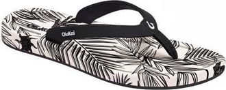 Olukai Uiki Water Resistant Flip Flop in Black/palm at Nordstrom, Size 8