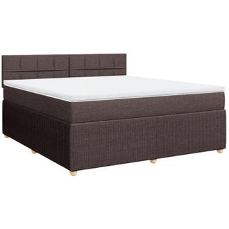 vidaXL Vidaxl - Cama Box Spring Con Colch&oacute;n Tela Marr&oacute;n Oscuro 180x200 Cm