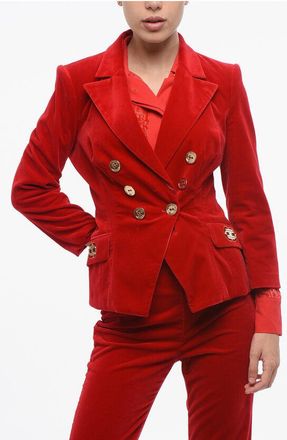Elisabetta Franchi Double-Breasted Velvet Blazer size 42