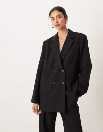 Vero Moda Blazer doppiopetto sartoriale nero in coordinato