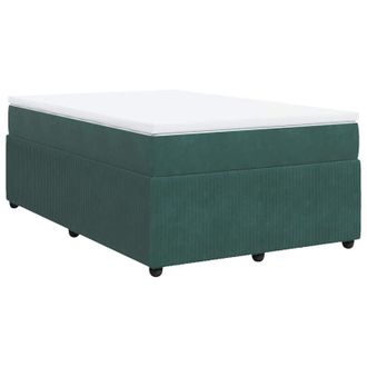vidaXL Cama Box Spring Con Colch&oacute;n Terciopelo Verde Oscuro 120x200 Cm