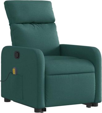vidaXL Vidaxl - Silla De Masaje Reclinable De Pie De Tela Verde Oscura