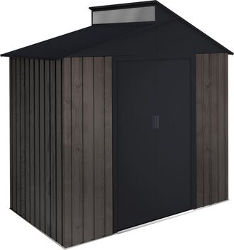 Wasabi Caseta Jard&iacute;n 2,84m&sup2; Robin T2 - Efecto Madera - Tragaluz - Puertas Correderas