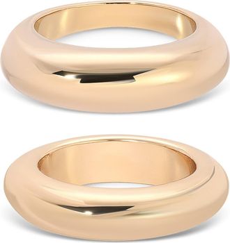 Ettika Modern Dome Set of Two Rings in Gold at Nordstrom, Size 5
