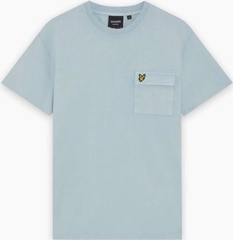 Lyle & Scott Mens Lyle & Scott Cargo Pocket Opal Blue T-Shirt - Size: 40