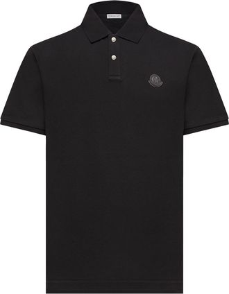 Moncler Moncler Logo Patch Cotton Piquet Polo Shirt, Men, Black, Size: Xxl