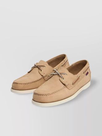 Sebago nubuk boat shoes with moc toe stitching