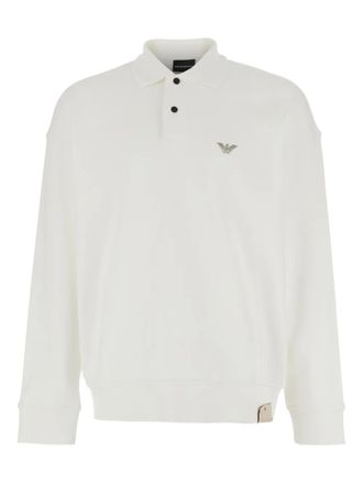Emporio Armani logo-embroidery polo shirt - men - Cotton - M - White
