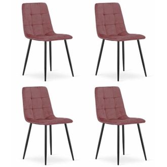 OEM Silla Kara - Terciopelo Rosa / Patas Negras X 4