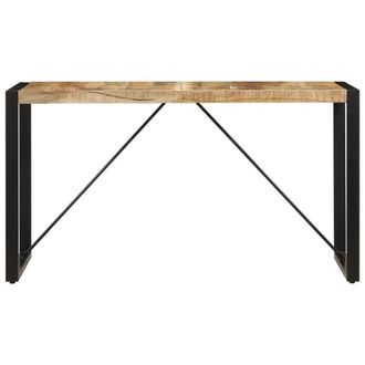 Berkfield Home Dining Table 140x70x75 cm Solid Mango Wood in Brown | Size: 140 x 70 x 75 cm