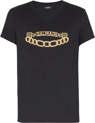 Balmain Chaînes-Print T-Shirt - Mens - Organic Cotton