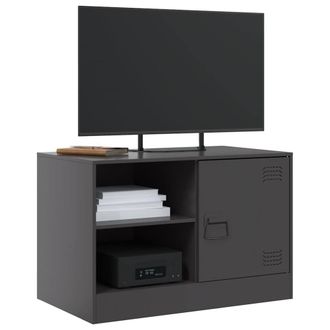Berkfield Home TV Cabinets 2 pcs Black 67x39x44 cm Steel | Size: 67 x 39 x 44 cm