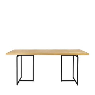 Dutchbone Mesa de comedor de roble claro y acero negro