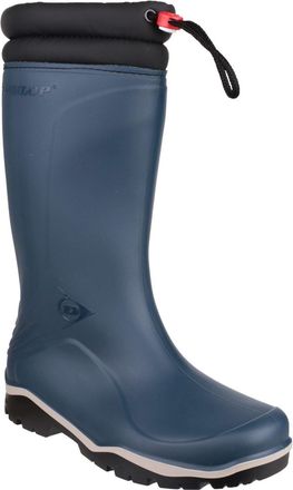 Dunlop Blizzard Blue Unisex Warm Fleece Tie Top Wellington Wellie Boots - Size UK 10.5