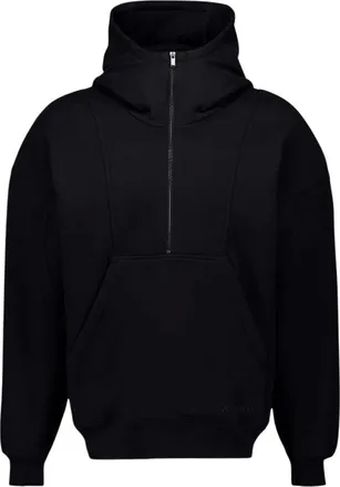 Saint Laurent Hoodies & sweatvesten, Heren, Zwart, S, Katoen, Half-Zip Hoodie