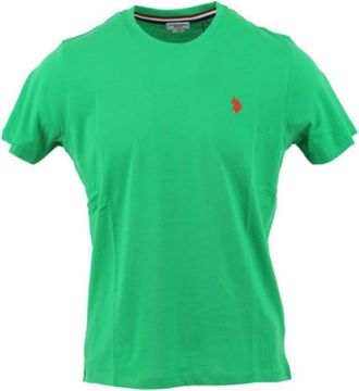 U.S.Polo Association Groene Heren Katoenen Logo T-shirt - Heren - T-shirts - Groen - 3XL - Katoen - Tops