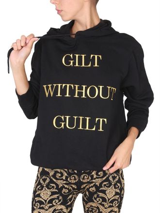 Moschino Logo-Embroidered Cotton Sweatshirt - Black