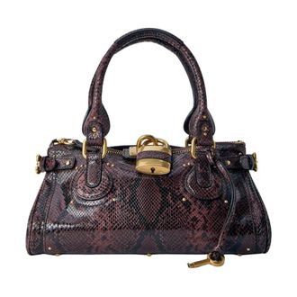 Chlo&eacute; Paddington Embossed Python Effect Shoulder Bag - female - Chlo&eacute; - Handbags - Multicolor - ONE SIZE - Bags