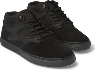 DC Sneaker DC SHOES Kalis Vulc Mid Wnt, Herren, Gr. 11,5(45), schwarz (schwarz, schwarz), Obermaterial: Leder (Kuh) / Futter: Textil / Aussensohle: Gummi