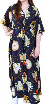 Entro Samara Maxi Dress In Cream, Gold, And Rust
