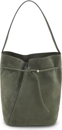 BOSS Revers suede bucket bag with braided belt