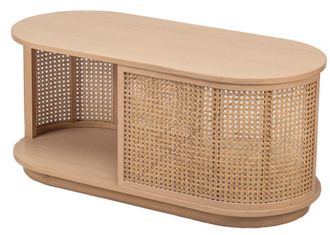 Nordlys Mesa baja en madera y ratan