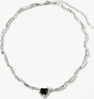 Le 31 Mens Dark-heart irregular texture necklace