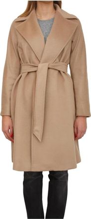 Max Mara Dravenna Coat - Dames - Jas met riem - Bruin - M - Leer - Jassen