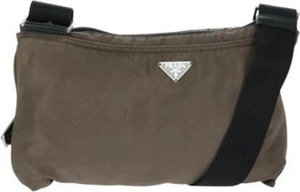 Prada Pre-owned Nylon Cross Body Tas - Dames - Vintage Schoudertas - Beige - ONE Size - Nylon - Vintage