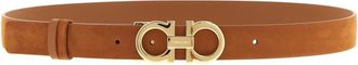 Ferragamo Brown Gancini Buckle Reversible Belt