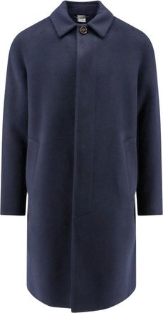Aspesi Double Wool Coat - Heren - Mantel - Blauw - 2XL - Wol - Jassen