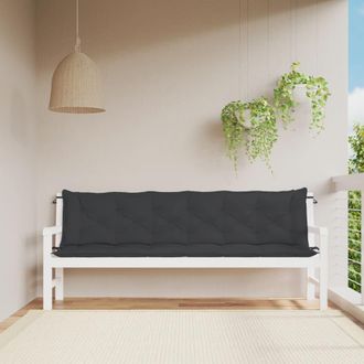 vidaXL Cojines De Banco De Jard&iacute;n 2 Uds Tela Oxford Negro 200x50x7 Cm Vidaxl