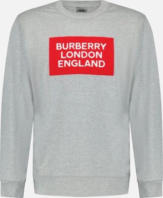 Burberry Mens Burberry Fawson Print Cotton Sweatshirt Grey - Size: 38