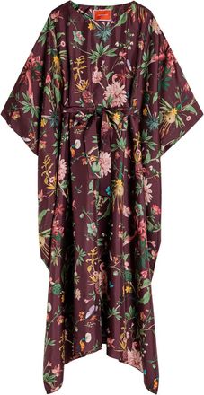 La DoubleJ LA Double J Square Belted Printed Silk Kaftan Dress - Multicoloured - S (UK8-10 / S)